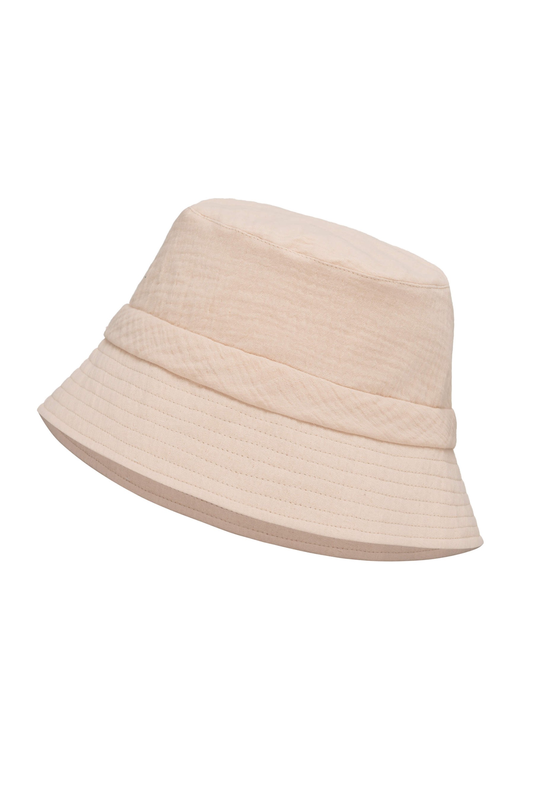 Kapelusz damski muślinowy bucket hat Waniliowy